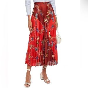 Sandro Cowboy-Print Pleated Midi Skirt